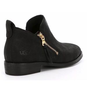 UGG Glee Leather Ankle Bootie Black